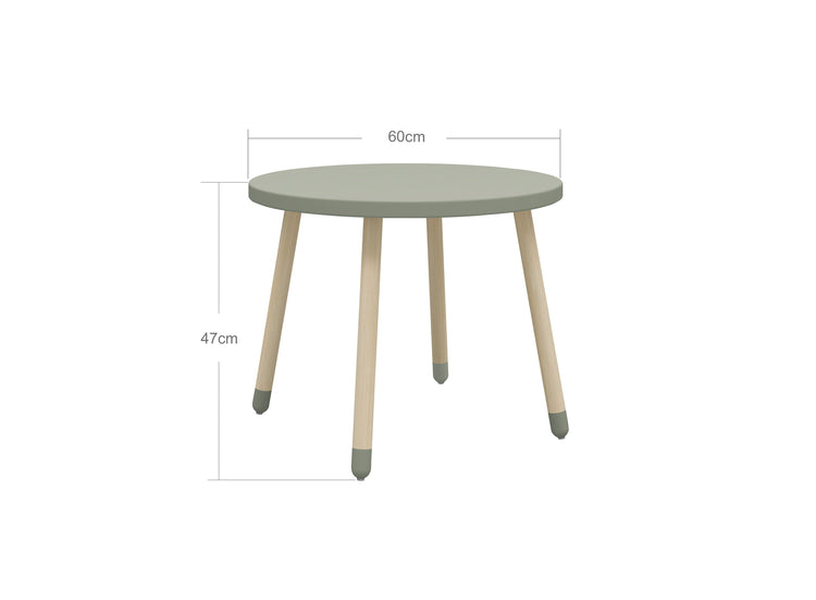 Table DOTS O60x47cm  N.Green MDF painted top     Ash legs