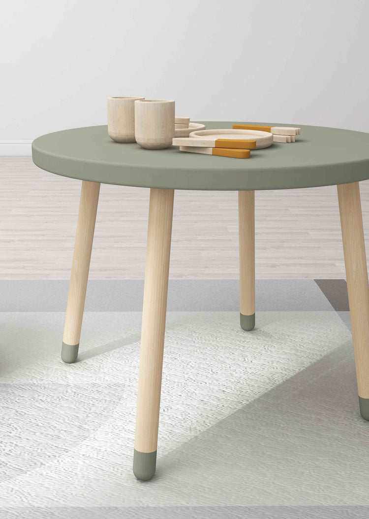 Table DOTS O60x47cm  N.Green MDF painted top     Ash legs