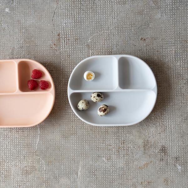 EKOBO. Bambino Silicone Divided Plate with suction foot Cloud