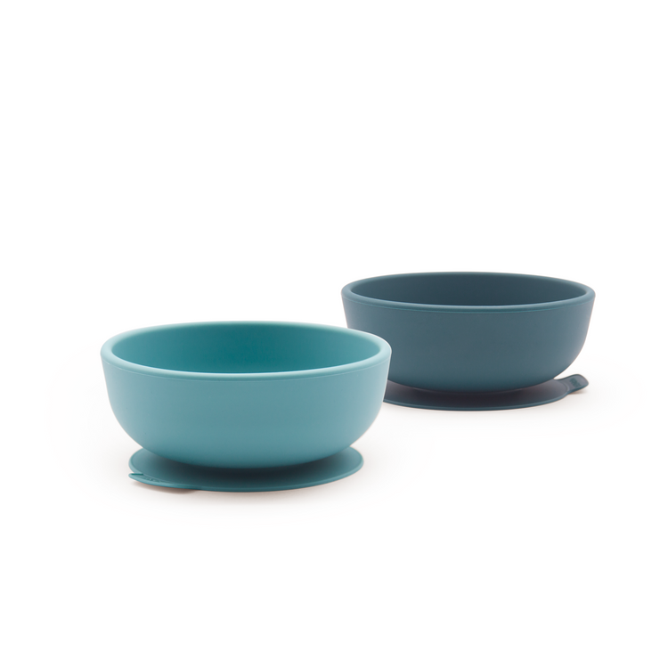 EKOBO. Bambino Silicone Suction Bowl - 2 Pack Blue Abyss / Lagoon