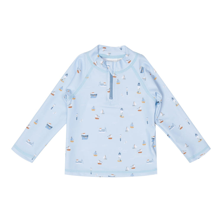 LITTLE DUTCH. Μπλουζάκι μακρυμάνικο με προστασία UV Sailors Bay Blue