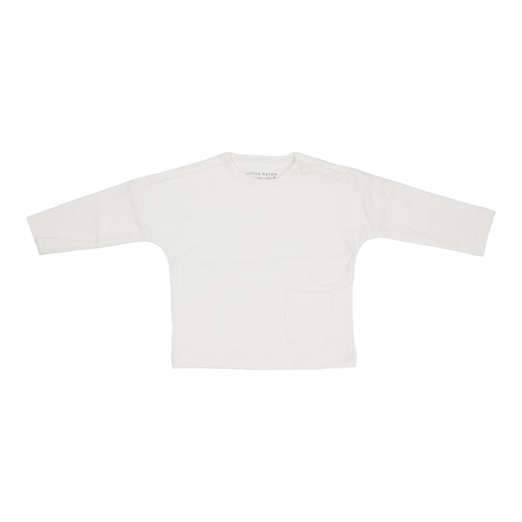 LITTLE DUTCH. Μπλουζάκι μακρυμάνικο με τσέπη Soft White