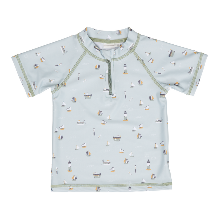LITTLE DUTCH. Swim t-shirt +UV Sailors Bay Olive