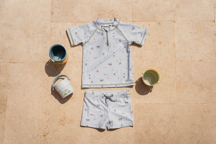 LITTLE DUTCH. Swim t-shirt +UV Sailors Bay Olive