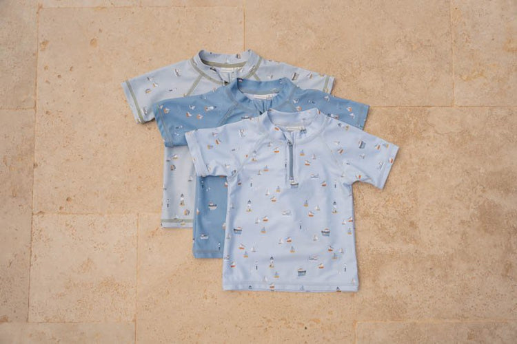 LITTLE DUTCH. Swim t-shirt +UV Sailors Bay Olive