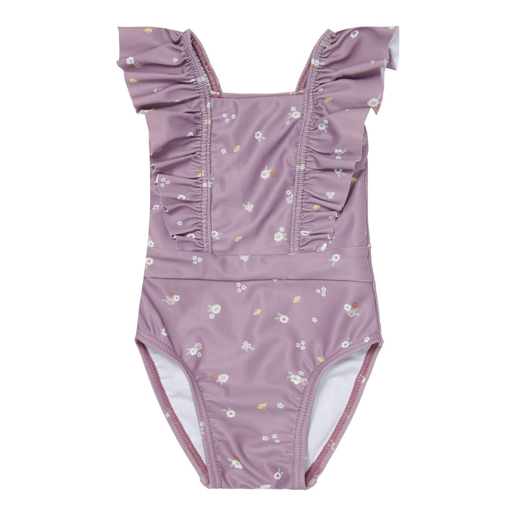 LITTLE DUTCH. Ολόσωμο μαγιό με βολάν για κορίτσια Mauve Blossom