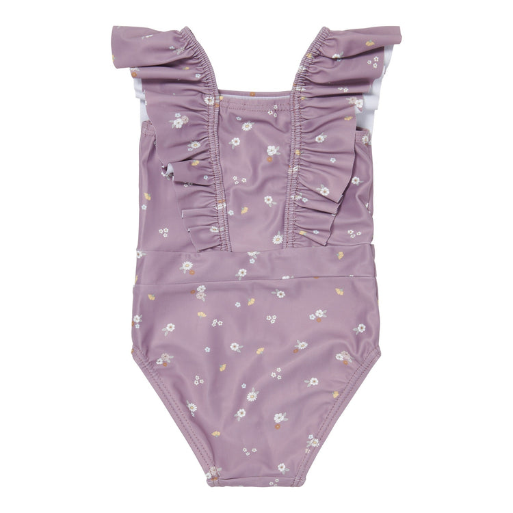 LITTLE DUTCH. Ολόσωμο μαγιό με βολάν για κορίτσια Mauve Blossom