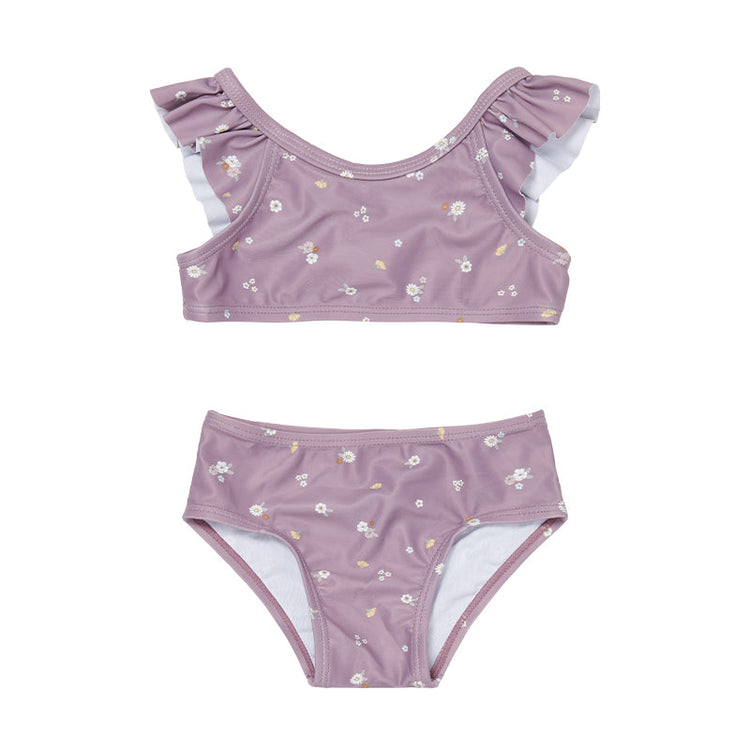 LITTLE DUTCH. Flounce bikini set Mauve Blossom