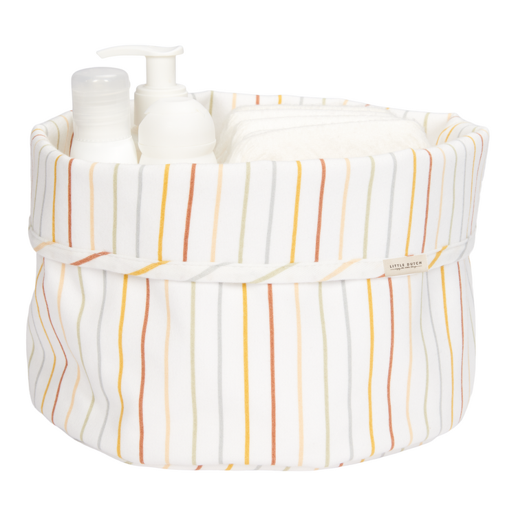 LITTLE DUTCH. Storage basket round Vintage Sunny Stripes