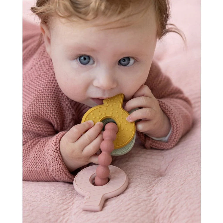 Little Dutch Silicone Teething toy keychain pink