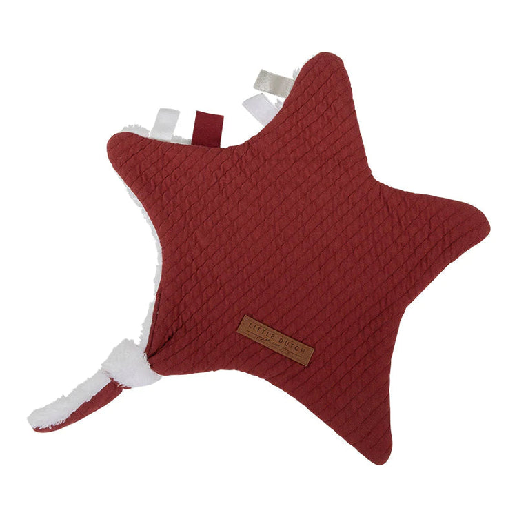 LITTLE DUTCH. Plush Comforter Star Pure Indian Red 27x27