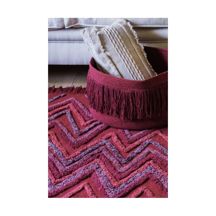 Lorena Canals. Καλάθι αποθήκευσης Fringes Savannah Red