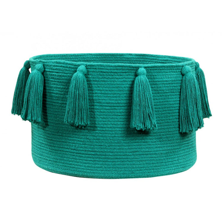 Lorena Canals. Basket Tassel green 30Χ45Χ45