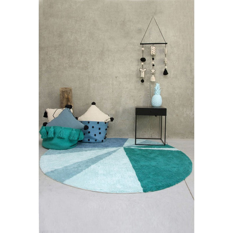 Lorena Canals. Basket Tassel green 30Χ45Χ45