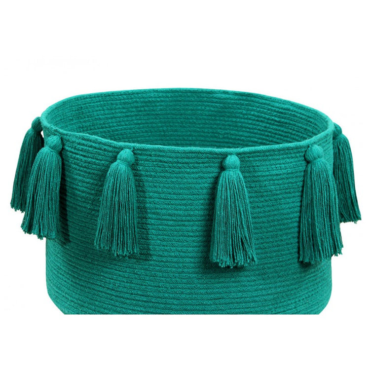 Lorena Canals. Basket Tassel green 30Χ45Χ45