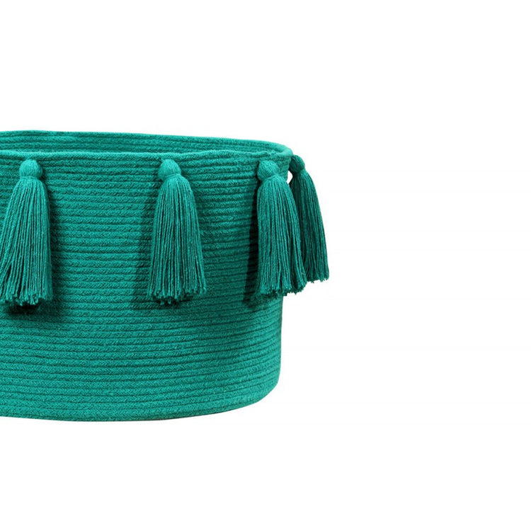 Lorena Canals. Basket Tassel green 30Χ45Χ45