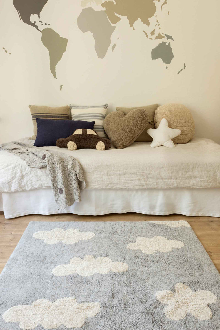 Lorena Canals. Washable Rug "Clouds" Grey