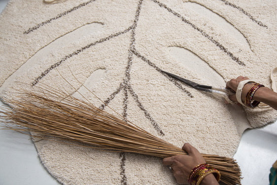 Lorena Canals. Washable Rug Monstera Natural. 120X180