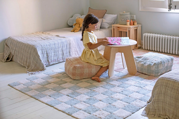 Lorena Canals. Pouf Vichy Blue Sage