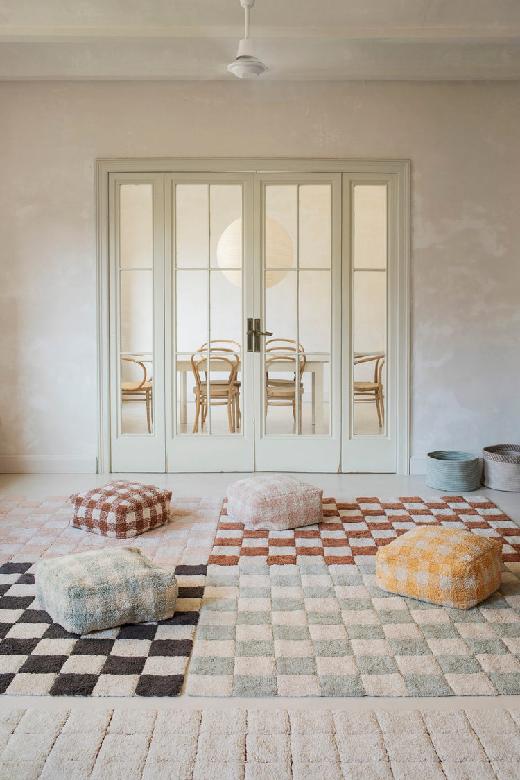 Lorena Canals. Pouf Vichy Blue Sage