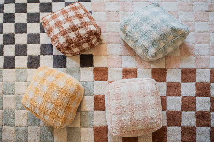 Lorena Canals. Pouf Vichy Blue Sage