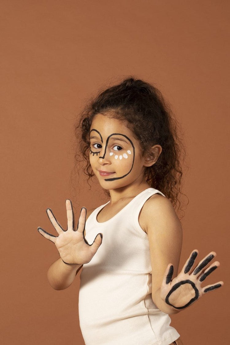NAILMATIC. Σετ ζωγραφικής δέρματος Tattoopen με βιβλιαράκι και μπογιές (καφέ-μαυρο-λευκό)