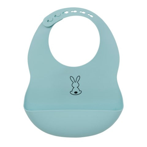 SILICON.  Bib with Drip Tray Silicone (light blue)