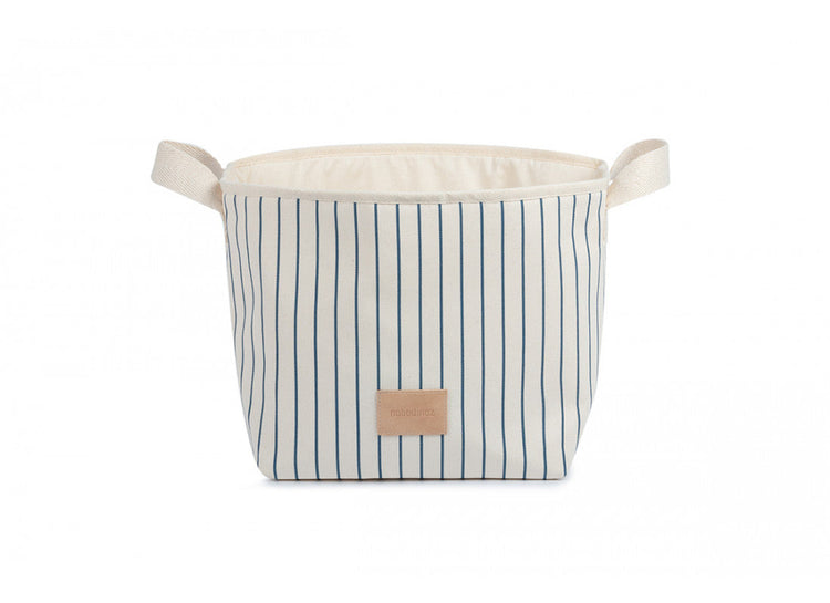 ST GERMAIN. Καλάθι Django μεγάλο Blue Thin Stripes/ Natural