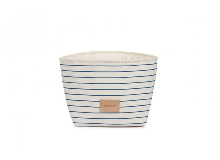 ST GERMAIN. Καλάθι Django μικρό Blue Thin Stripes/ Natural