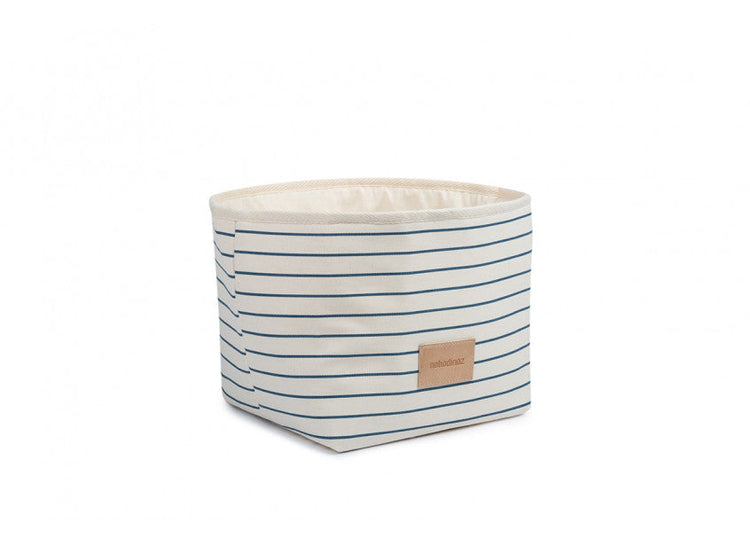 ST GERMAIN. Καλάθι Django μικρό Blue Thin Stripes/ Natural