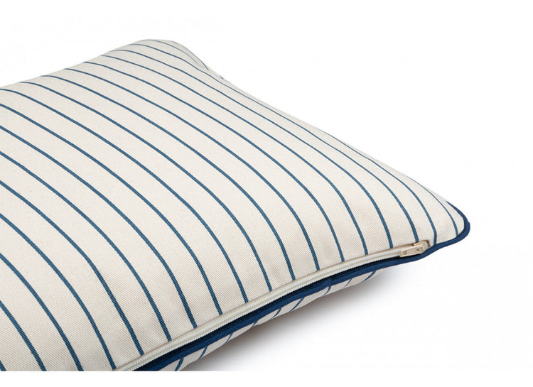 ST GERMAIN. Μαξιλάρι Jazz Blue Thin Stripes/ Natural 45X30