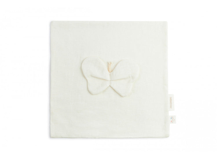 LIN FRANCAIS BUTTERFLY DOUDOU 32X32 OFF WHITE