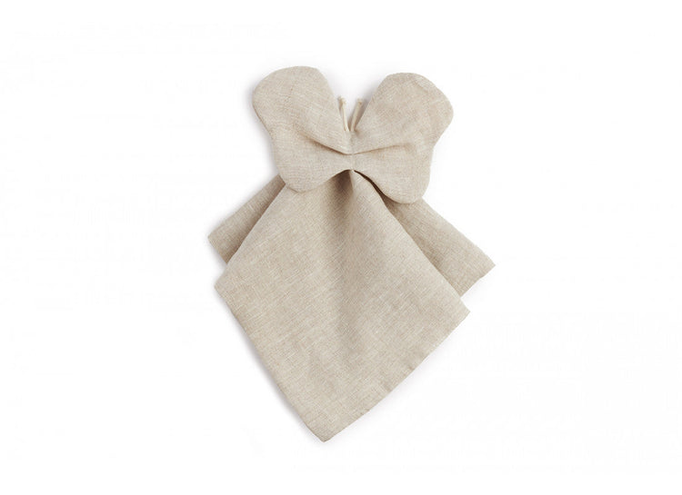 LIN FRANCAIS BUTTERFLY DOUDOU 32X32 GREIGE