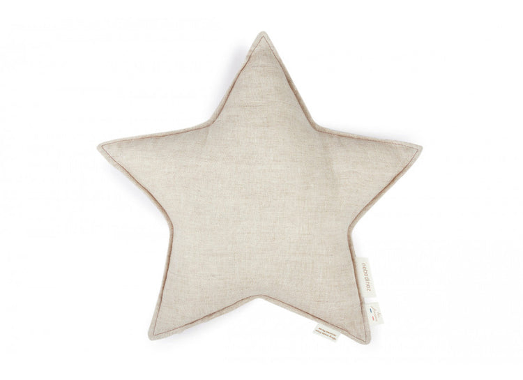 LIN FRANCAIS STAR CUSHION 38X38 GREIGE