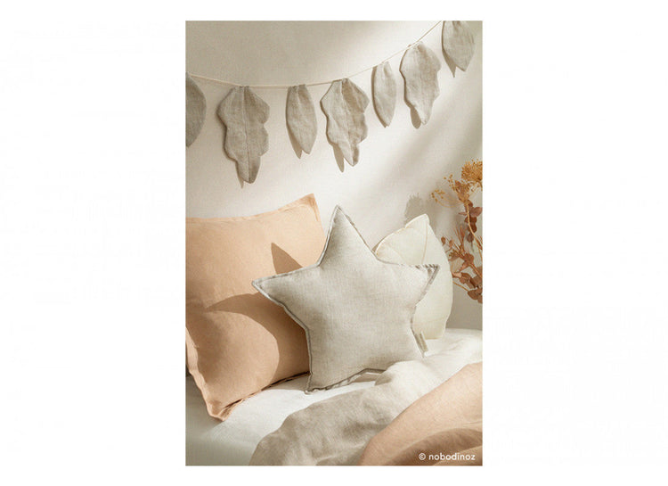 LIN FRANCAIS STAR CUSHION 38X38 GREIGE