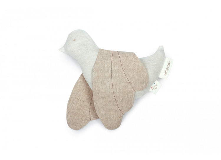 LIN FRANCAIS BIRD RATTLE 21X16 OFF WHITE