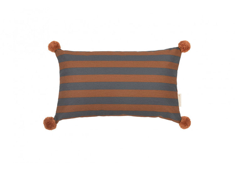 MAJESTIC. Rectangular cushion - Blue Brown Stripes 46x27