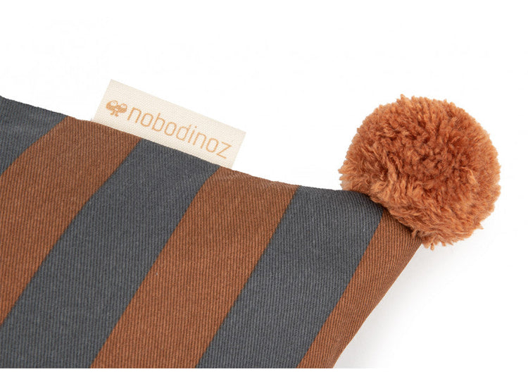 MAJESTIC. Rectangular cushion - Blue Brown Stripes 46x27