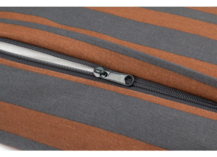 MAJESTIC. Rectangular cushion - Blue Brown Stripes 46x27