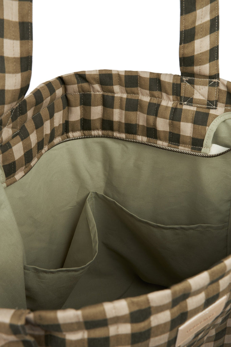 HYDE PARK. XXL changing bag Green Checks 42x37x14