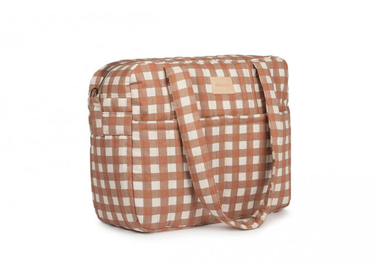 HYDE PARK. Waterproof stroller bag Terracotta Checks 38x33x16