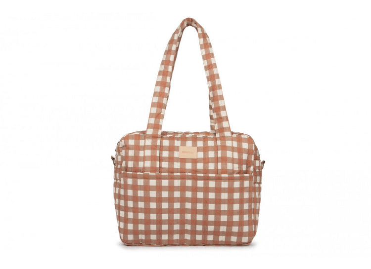 HYDE PARK. Waterproof stroller bag Terracotta Checks 38x33x16