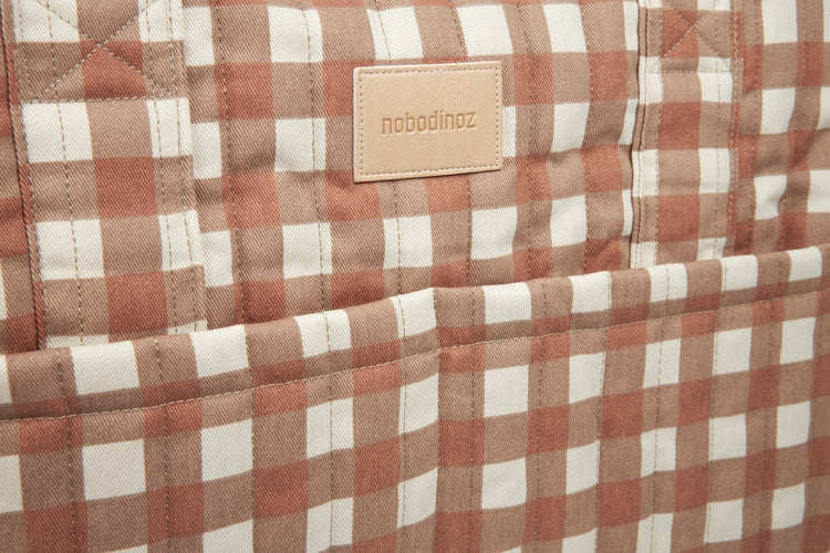 HYDE PARK. Waterproof stroller bag Terracotta Checks 38x33x16