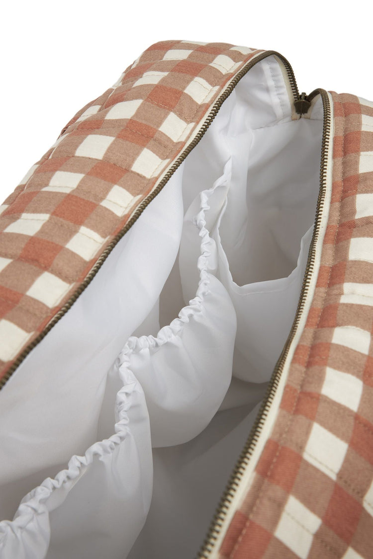 HYDE PARK. Waterproof stroller bag Terracotta Checks 38x33x16