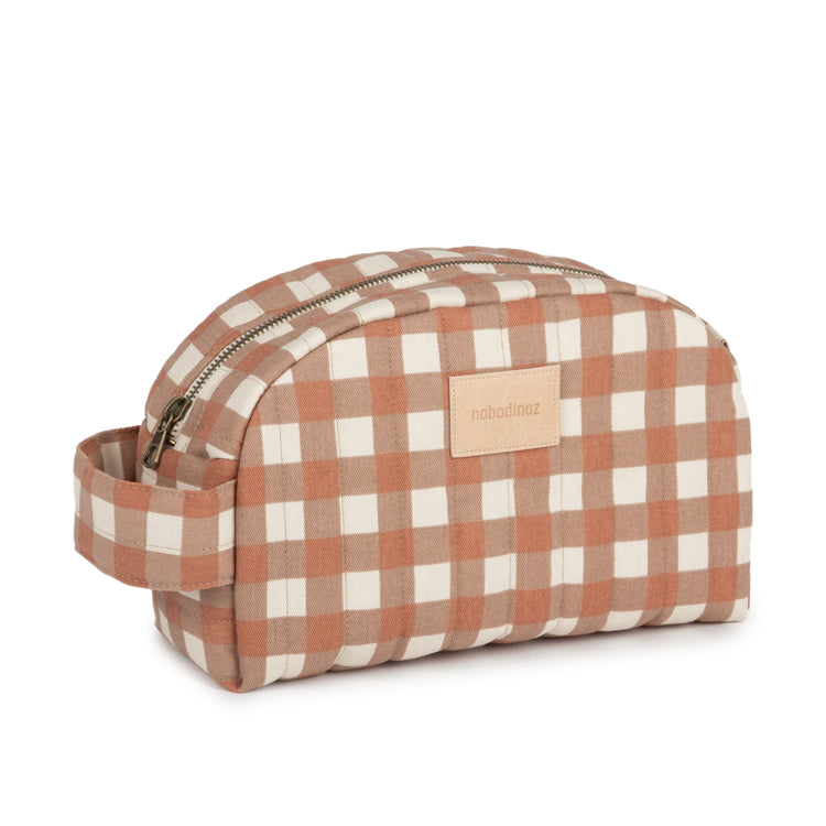 HYDE PARK. Waterproof vanity case Terracotta Checks 26x15x10