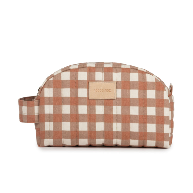 HYDE PARK. Waterproof vanity case Terracotta Checks 26x15x10