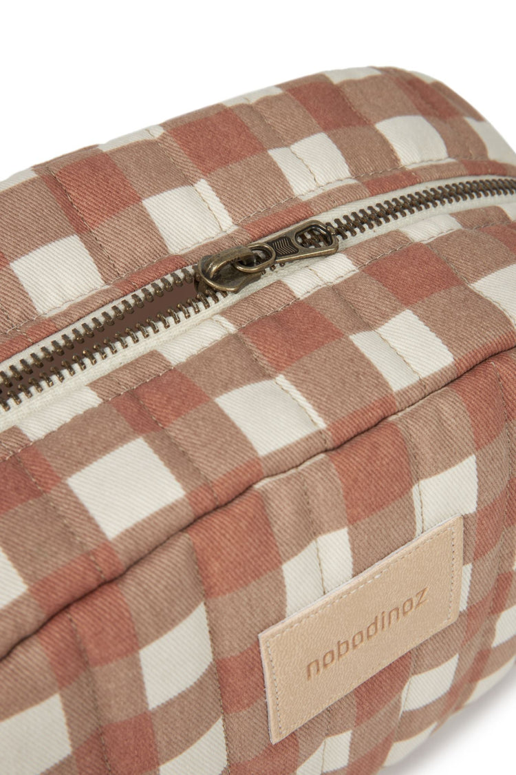 HYDE PARK. Waterproof vanity case Terracotta Checks 26x15x10