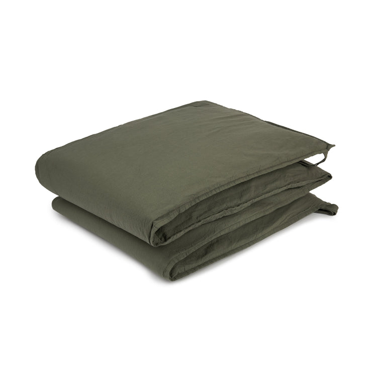 WABI SABI. Zipped cot bumper plain Vetiver