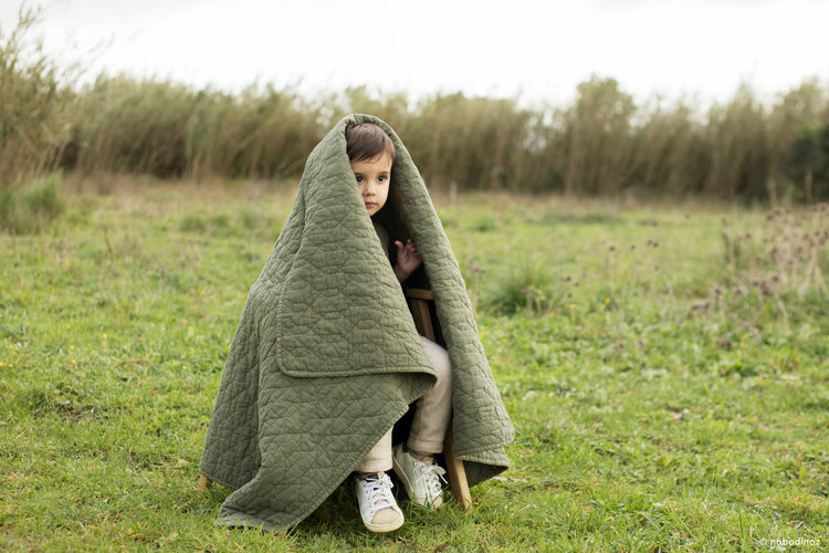 WABI SABI. Quilted blanket Vetiver 100x135