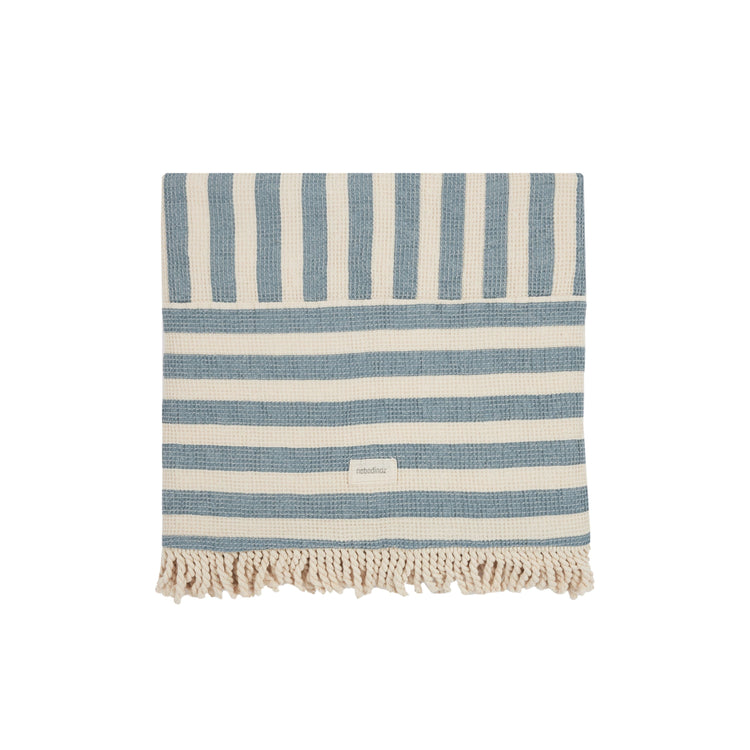 PORTOFINO. Beach towel Blue Stripes
